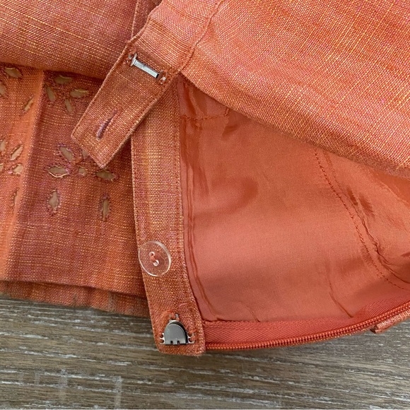 Sigrid Olsen Sport Womens Linen Cropped Pants Floral Embroidered Size 6 Fairy - Picture 11 of 13